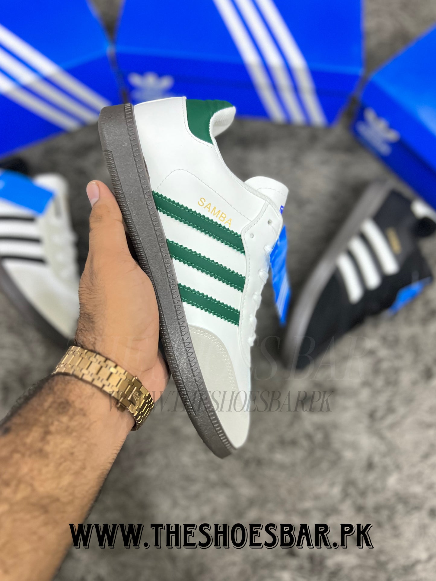ADIDDAS SAMBA WHITE GREEN GUM (EB)