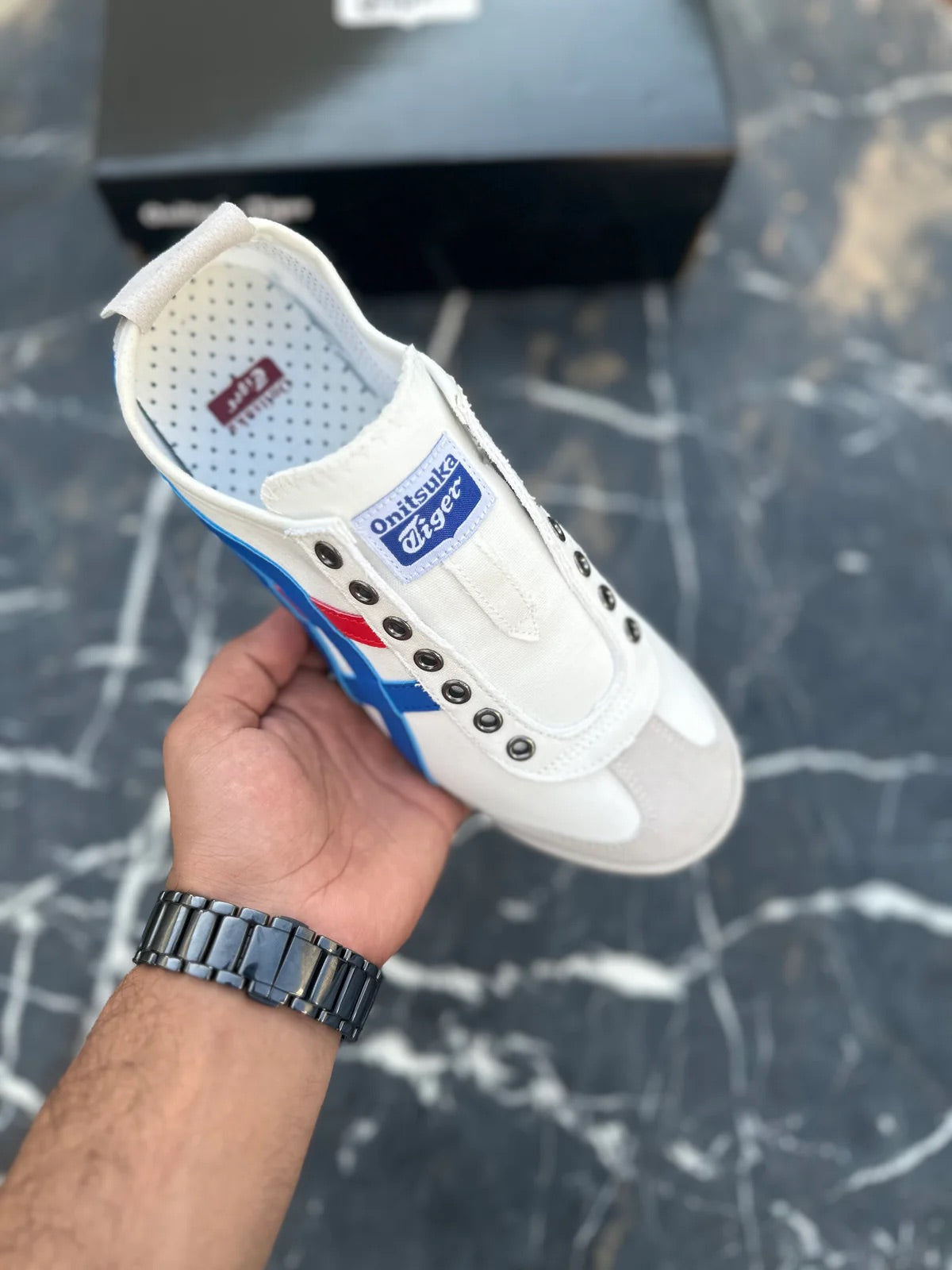 Onitsuka mexico 66 White/blue Slip ons