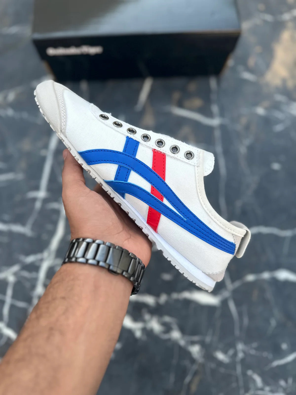 Onitsuka mexico 66 White/blue Slip ons