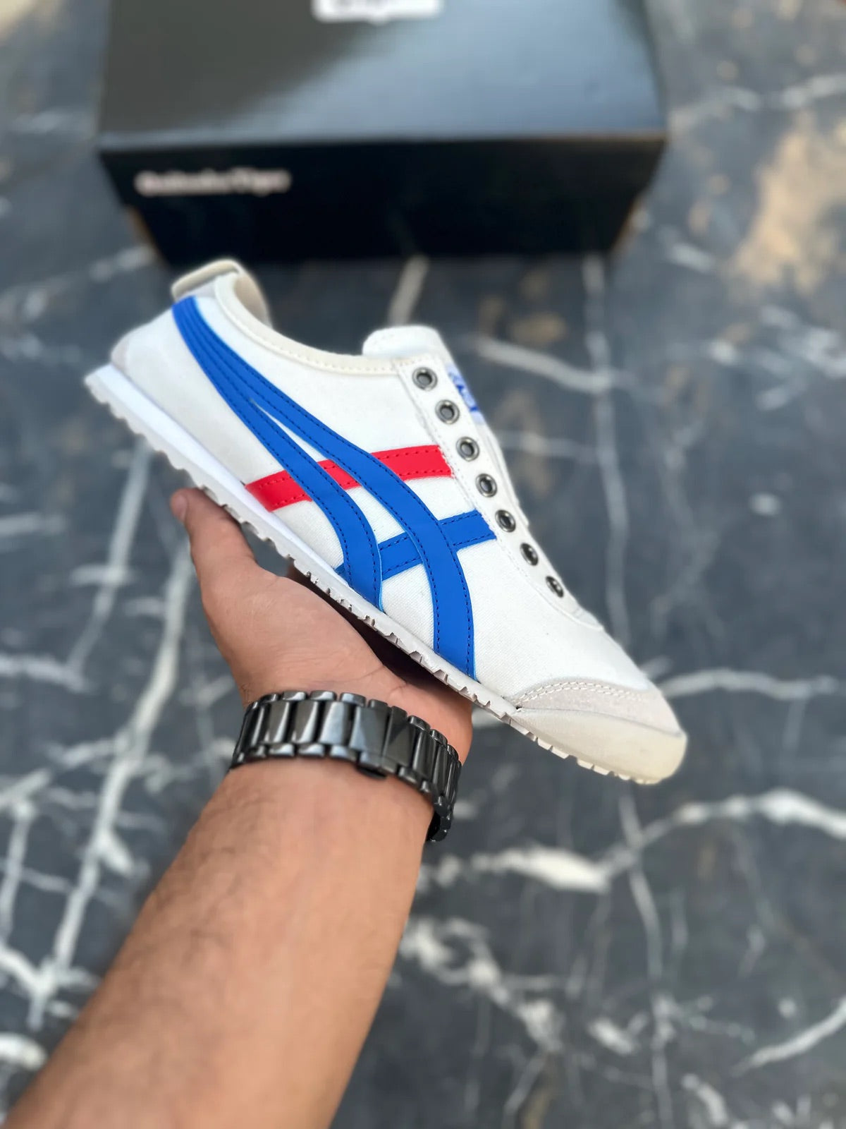 Onitsuka mexico 66 White/blue Slip ons