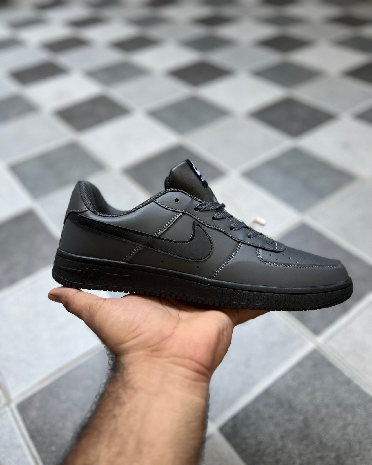 NIKE AIRFORCE CHARCOAL GREY BLACK - Main Image