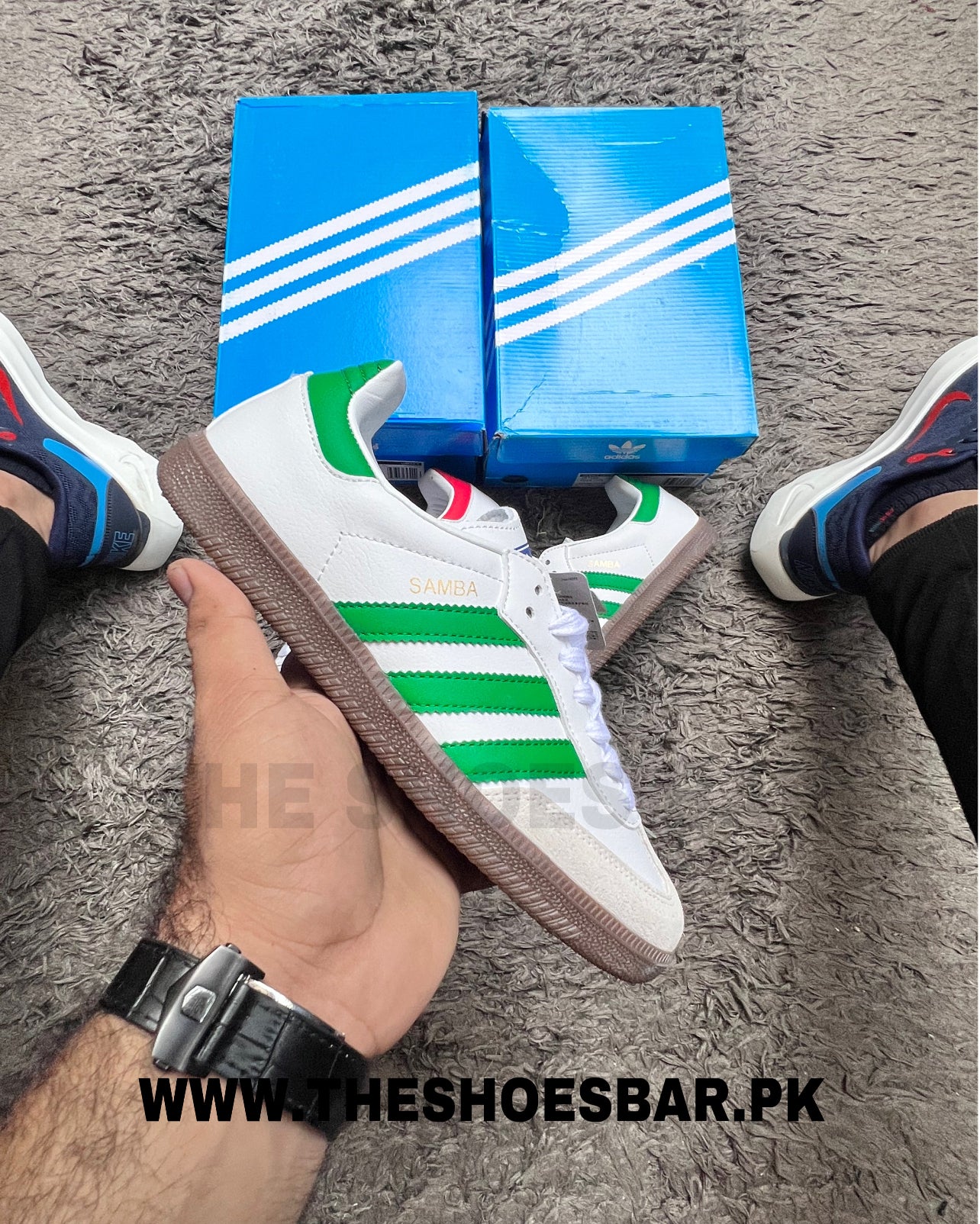 ADIDDAS SAMBA WHITE GREEN GUM (AAA GRADE)
