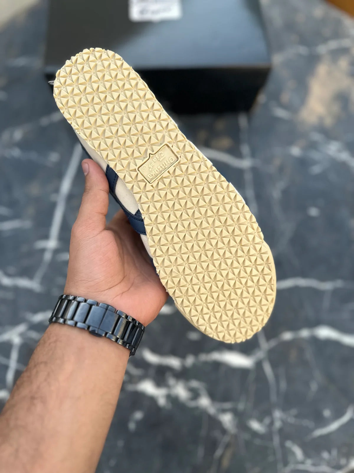 Onitsuka mexico 66 Cream Navy Slip ons