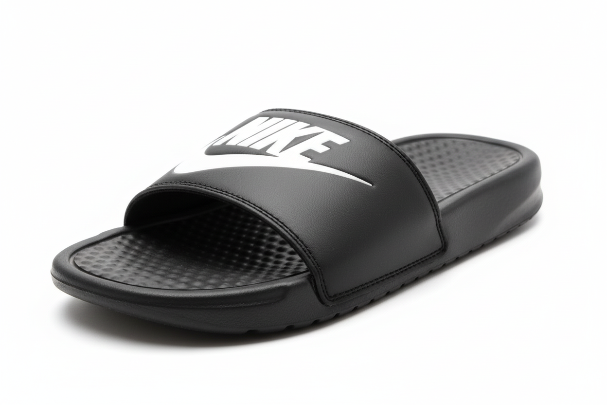 NIKE BENASSI SLIDE — BLACK & WHITE