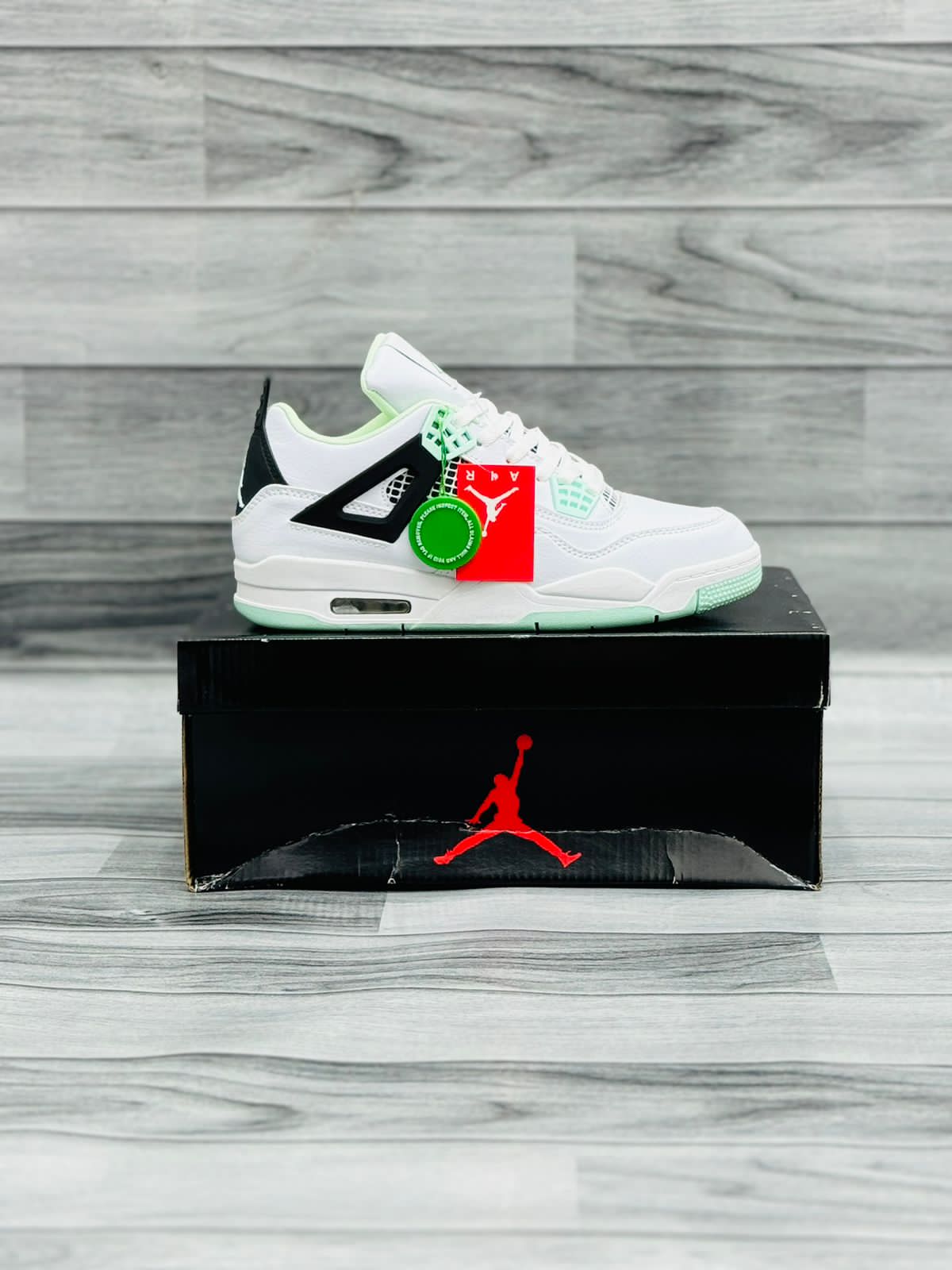 Nike Air Jordan 4 - White Black & Green