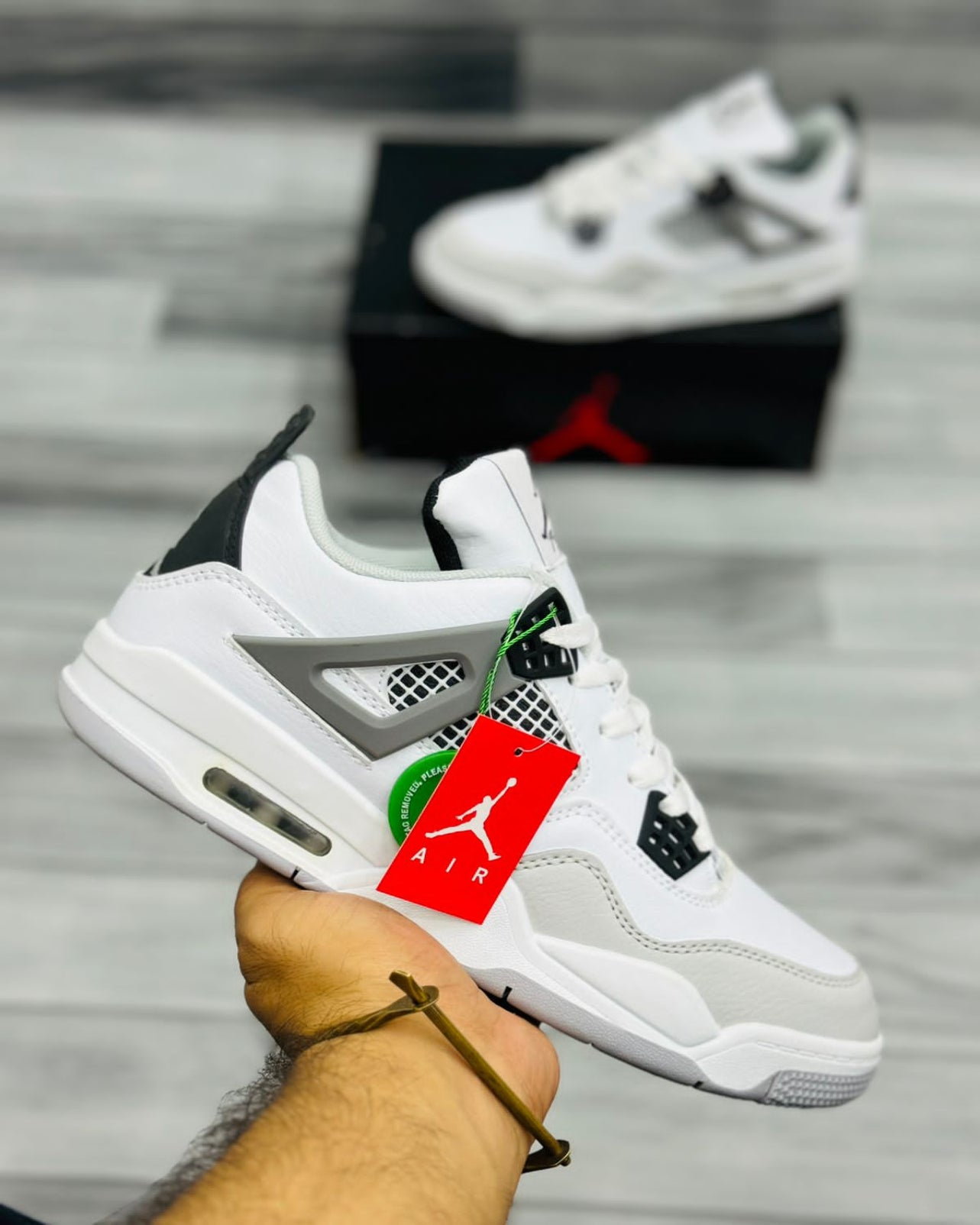Nike Air Jordan 4 - White Grey & Black