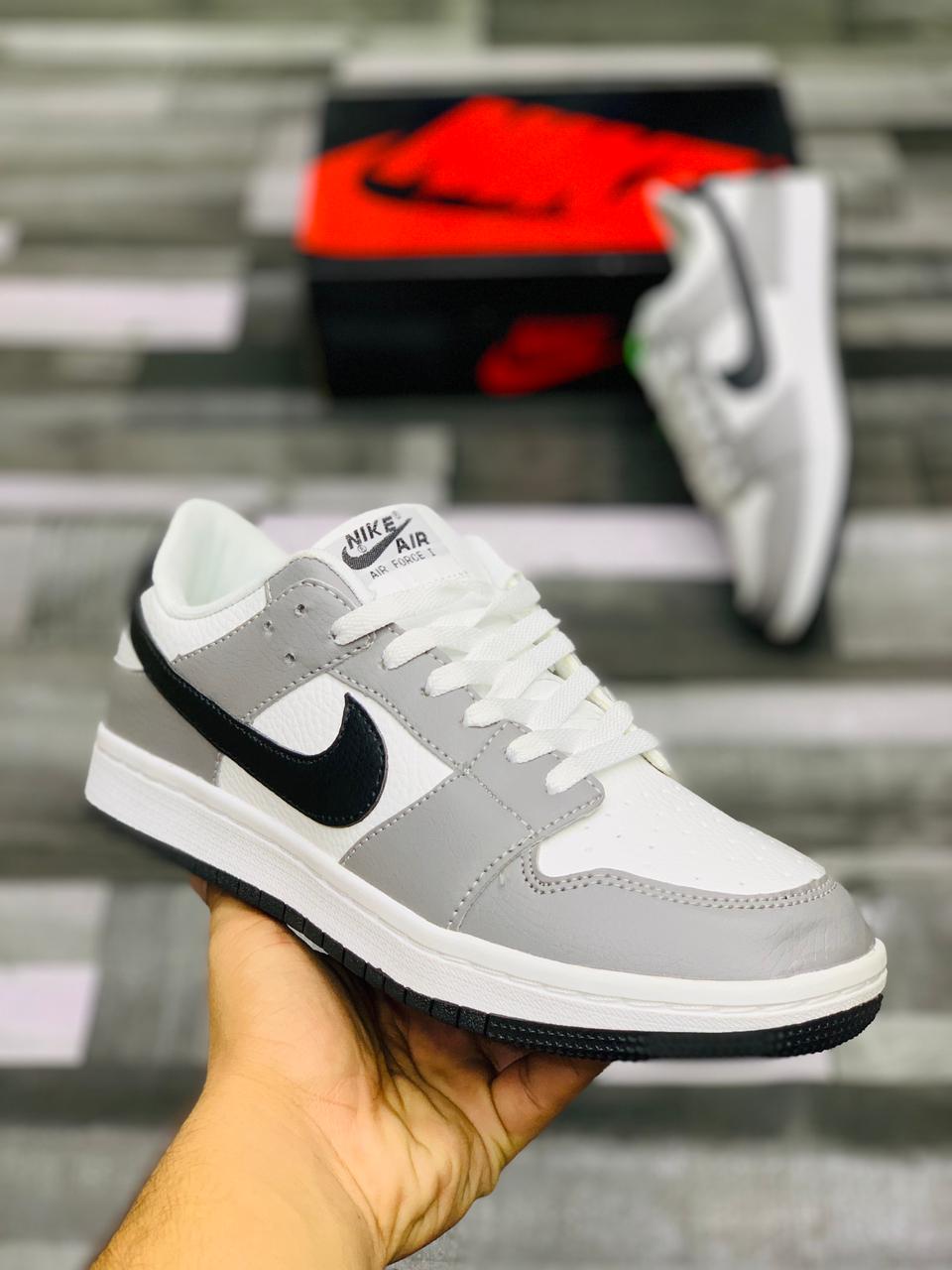 Gray and white air forces hotsell