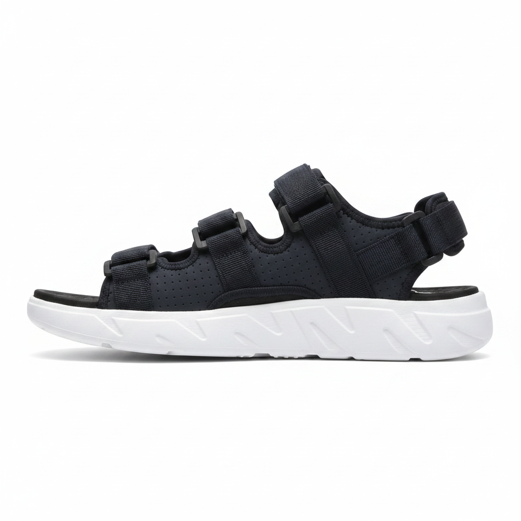 Navy Sandal – Side Angle White Background