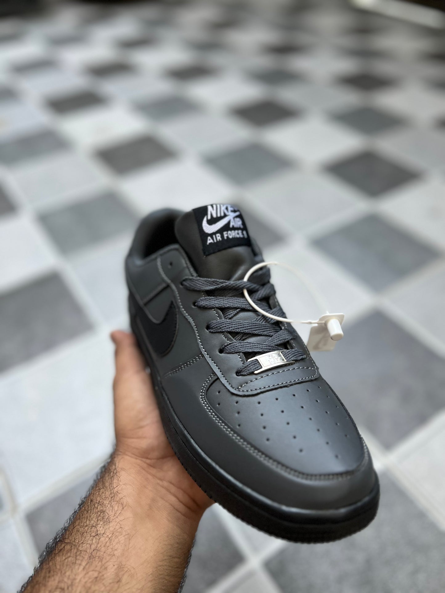 NIKE AIRFORCE 1 CHARCOAL GREY BLACK