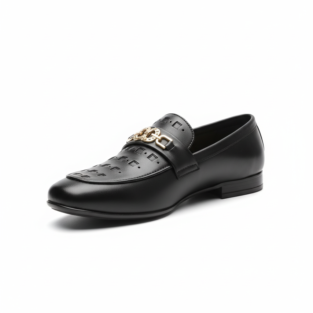 BLACK LEATHER LOAFER