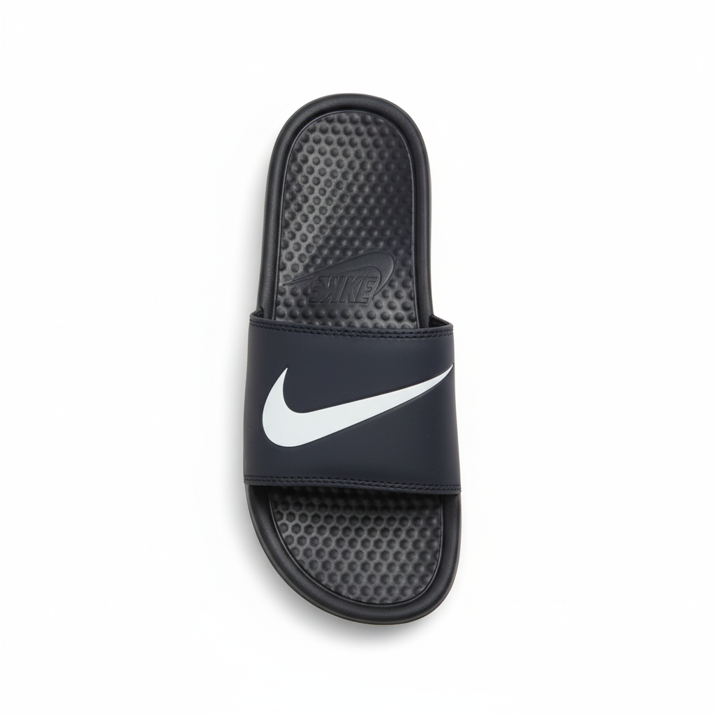NIKE BENASSI SLIDE — BLACK & WHITE