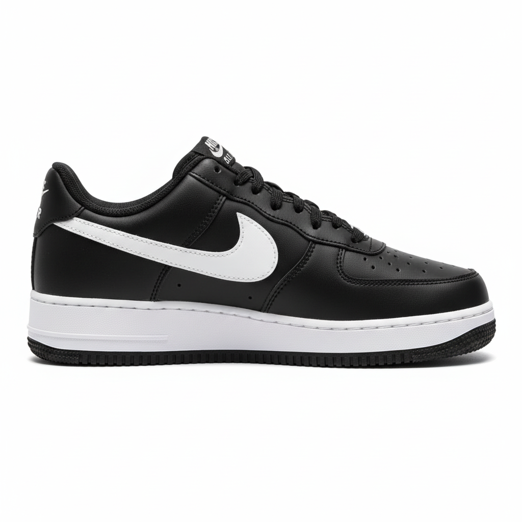 NIKE AIR FORCE 1 '07 BLACK AND WHITE (03)