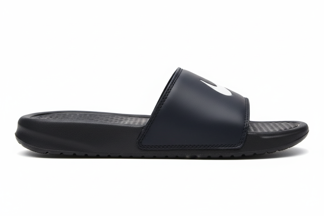 NIKE BENASSI SLIDE — BLACK & WHITE