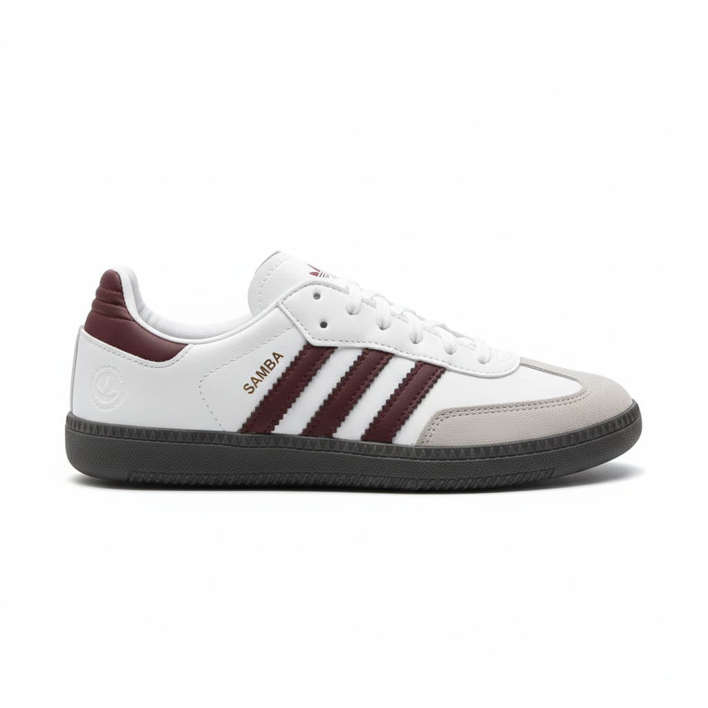 ADIDDAS SAMBA WHITE MEHROON GUM