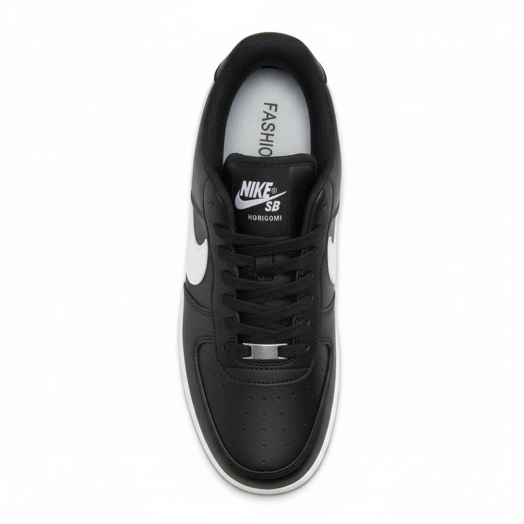 NIKE AIR FORCE 1 '07 BLACK AND WHITE (03)