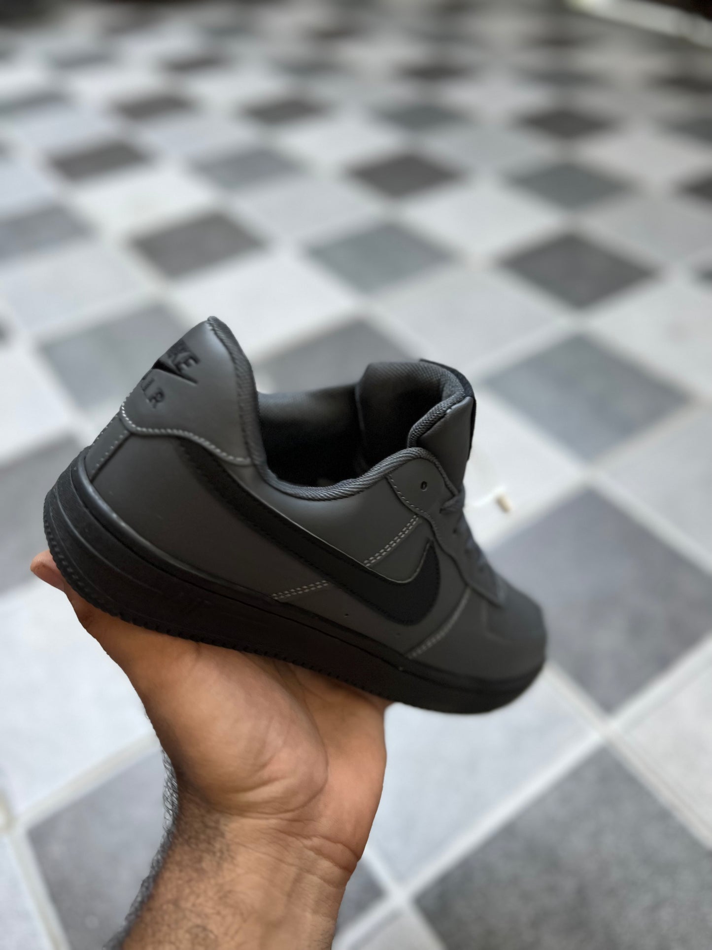 NIKE AIRFORCE 1 CHARCOAL GREY BLACK