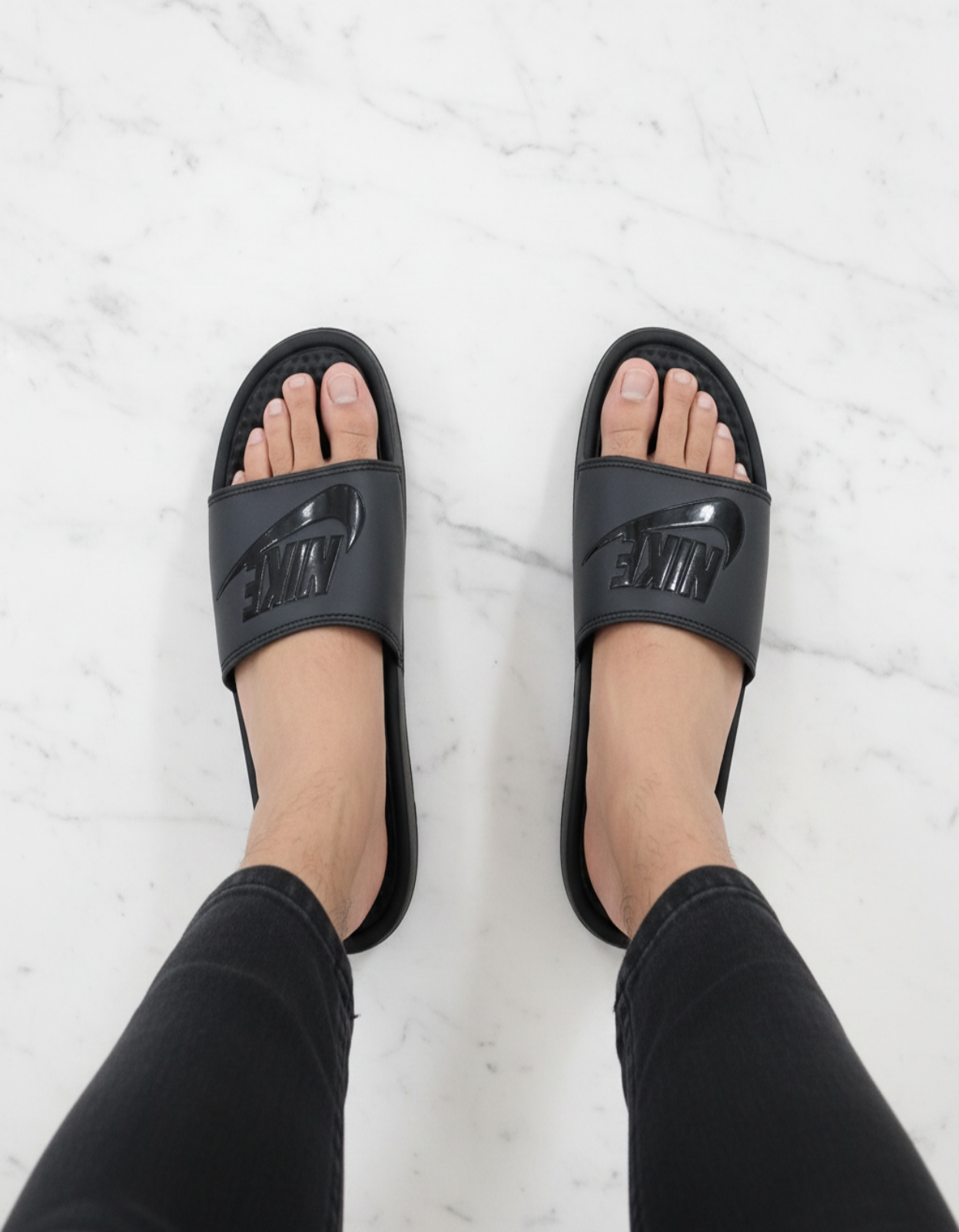 NIKE BENASSI SLIDE — TRIPLE BLACK