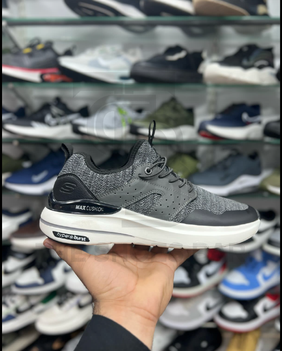 SKETCHER HYPER BURST GREY  & WHITE