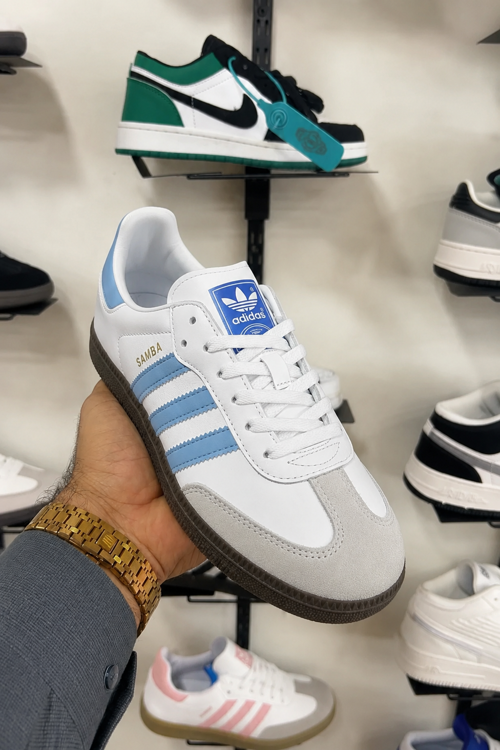 ADIDAS SAMBA WHITE SKY BLUE GUM