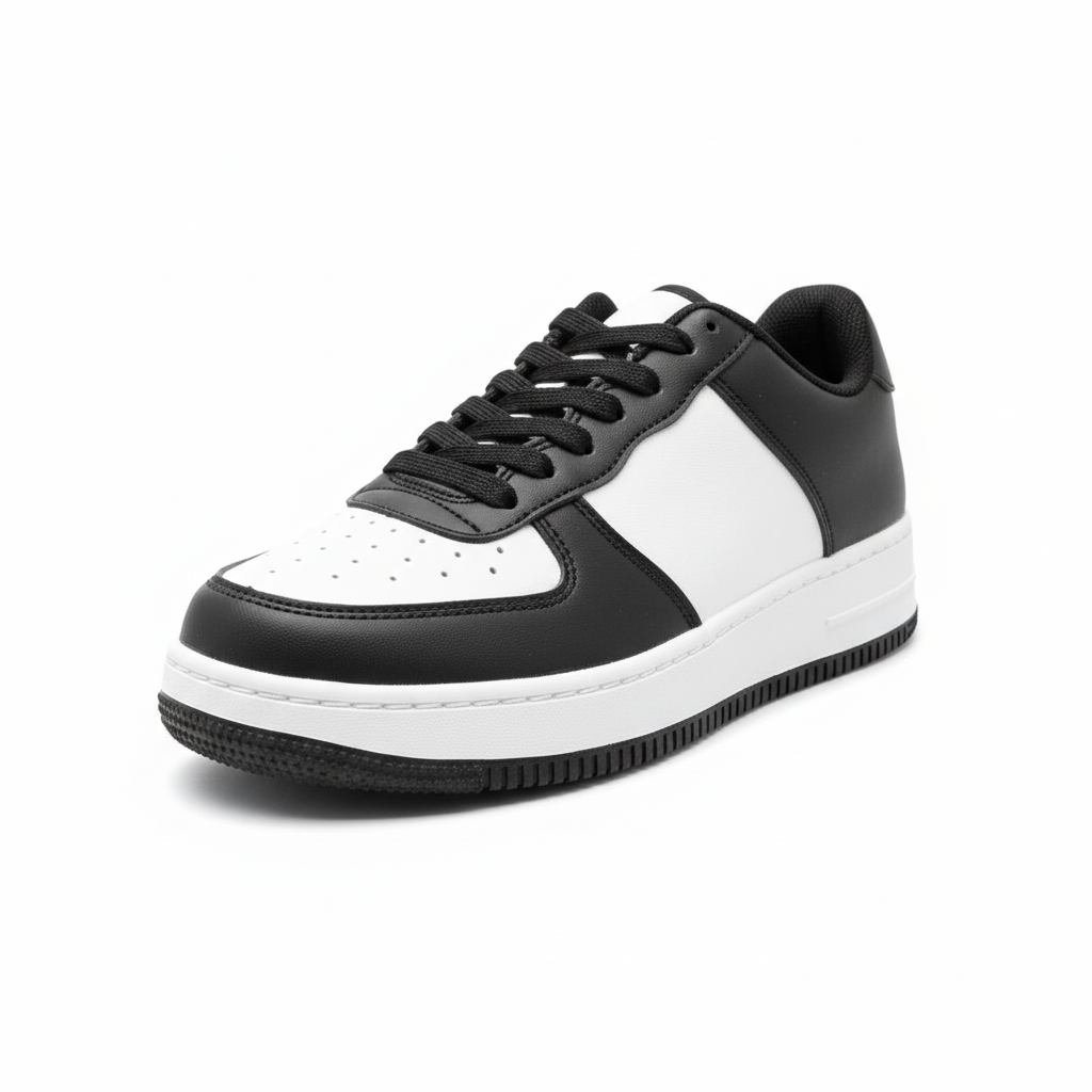 NIKE AIR FORCE 1 '07 BLACK AND WHITE (01)