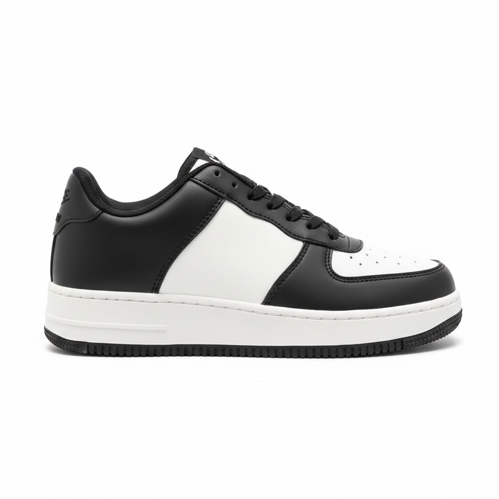 NIKE AIR FORCE 1 '07 BLACK AND WHITE (01)