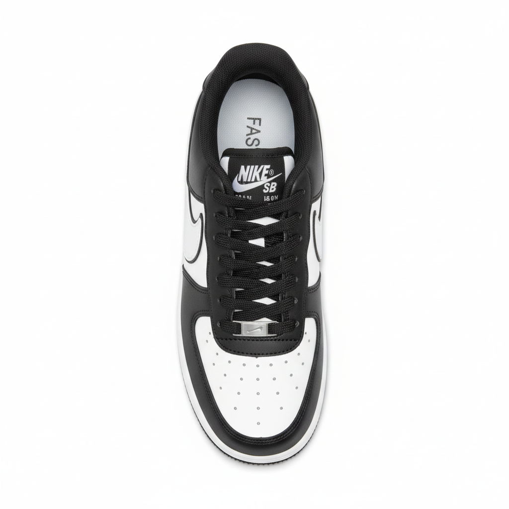 NIKE AIR FORCE 1 '07 BLACK AND WHITE (01)