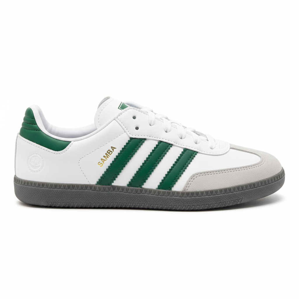 ADIDDAS SAMBA WHITE & GREEN