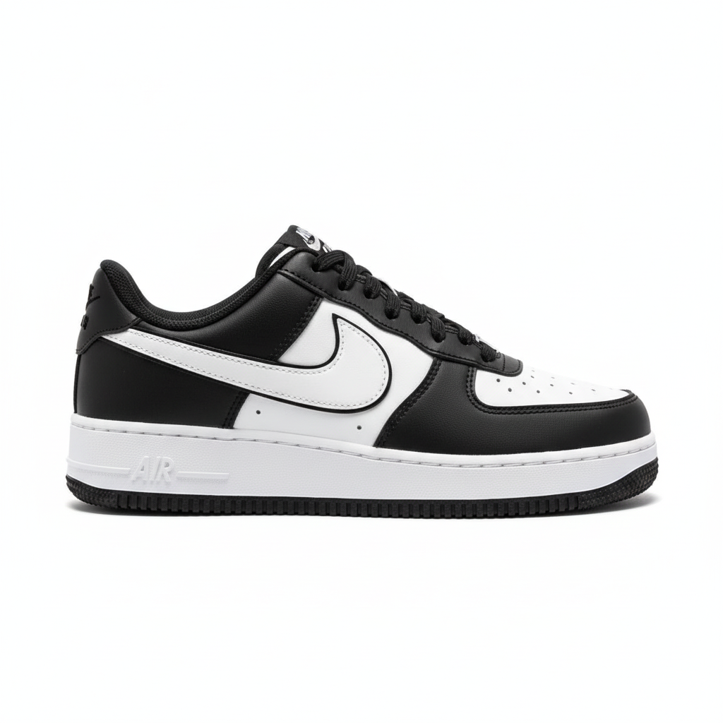 NIKE AIR FORCE 1 '07 BLACK AND WHITE (01)