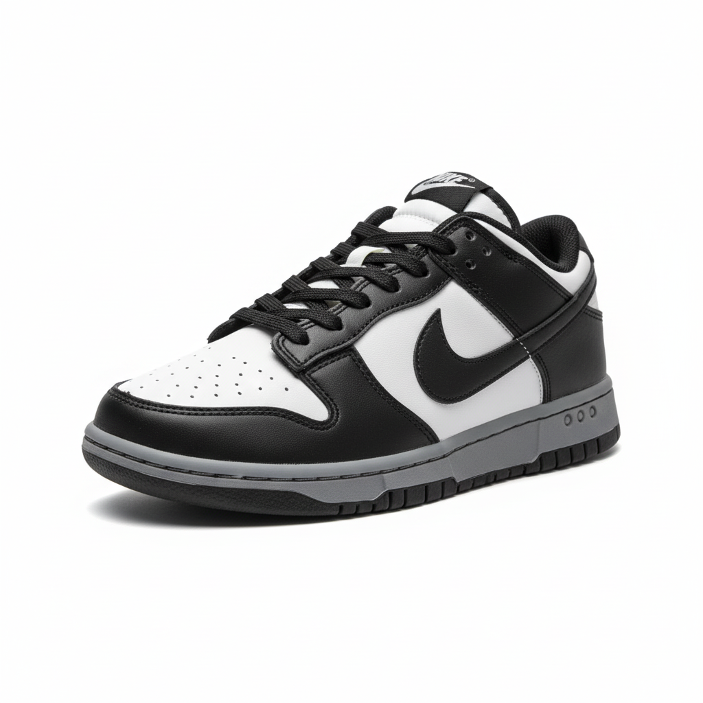 Nike Dunk Low Retro sneaker in a black and white leather