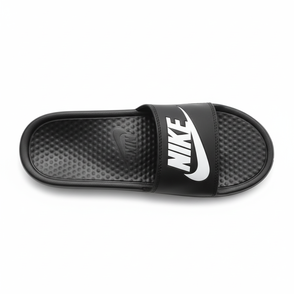 NIKE BENASSI SLIDE — BLACK & WHITE