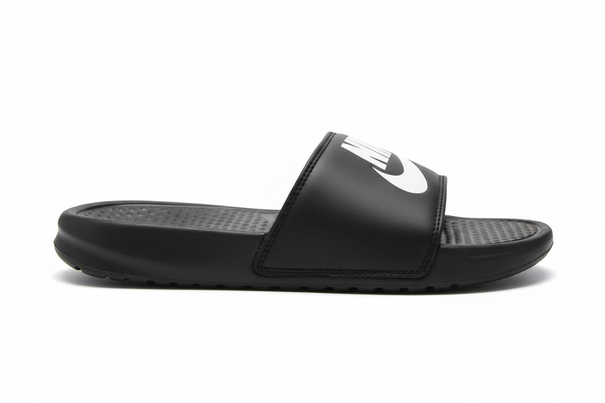 NIKE BENASSI SLIDE — BLACK & WHITE