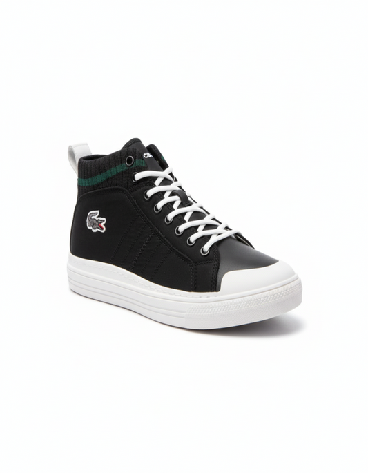LACOSTE CROCODILE MID-TOP LEATHER SNEAKER