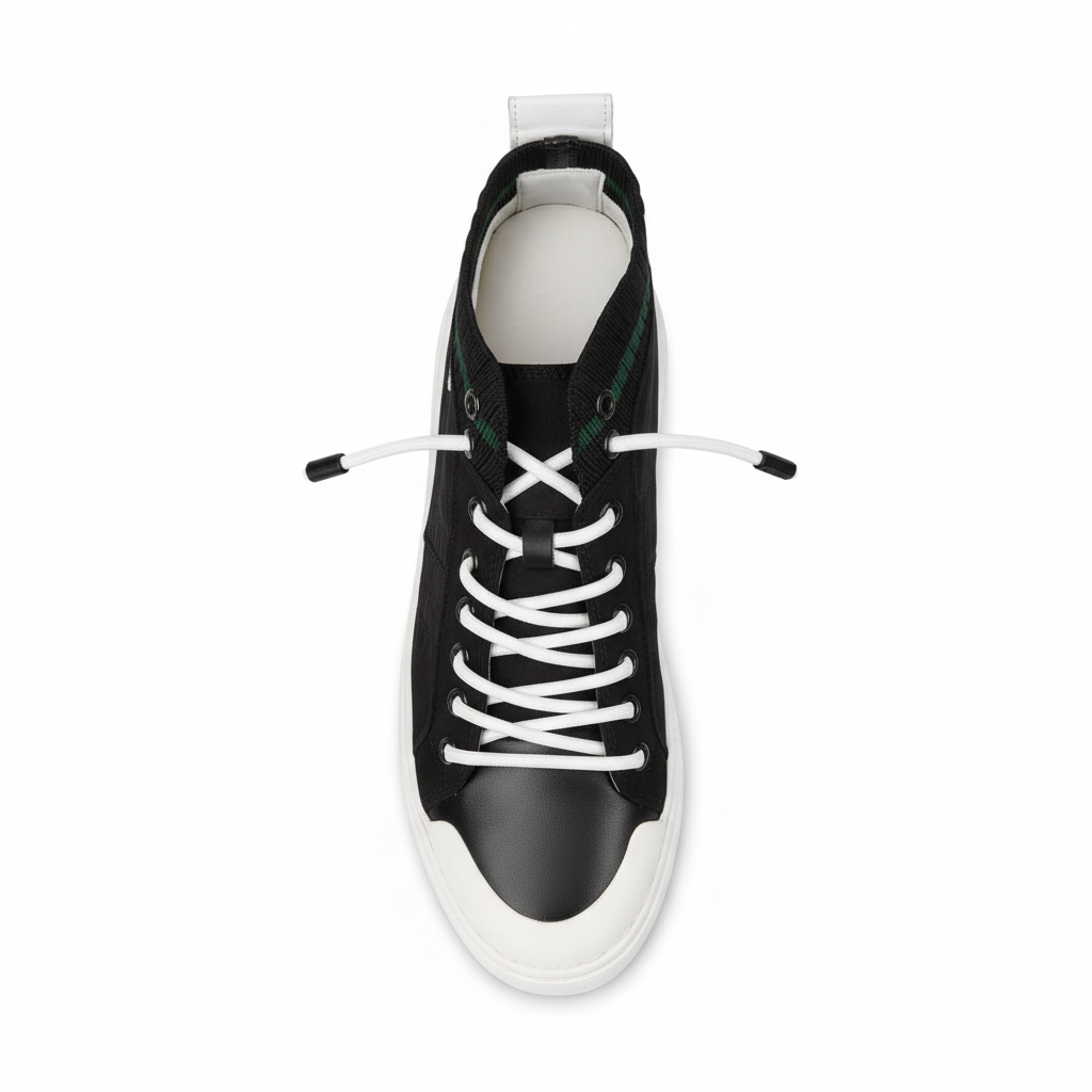 LACOSTE CROCODILE MID-TOP LEATHER SNEAKER
