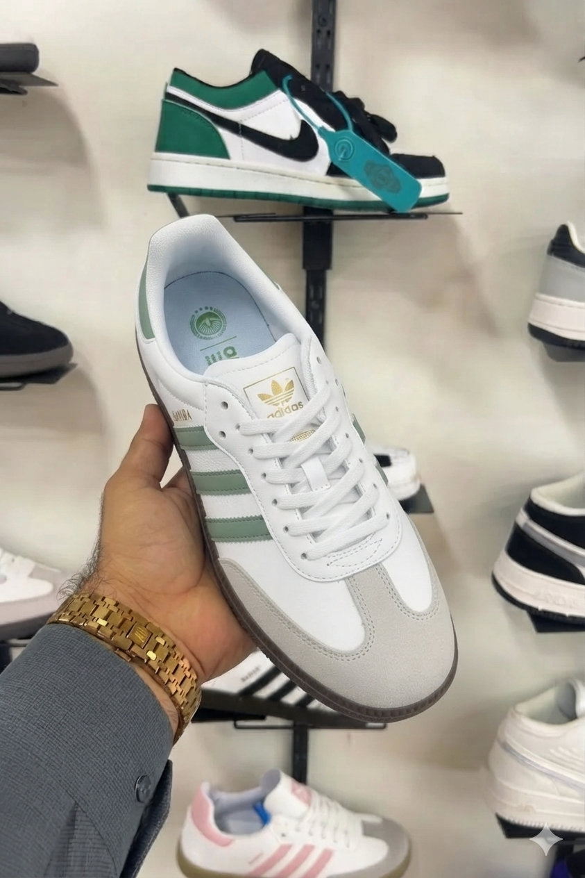 Adidas Samba – White Sage Green