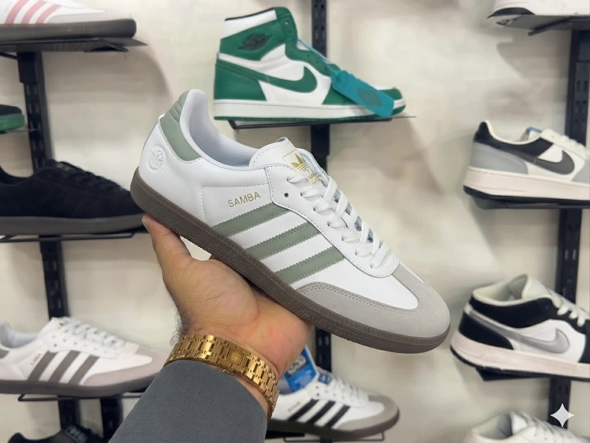 Adidas Samba – White Sage Green