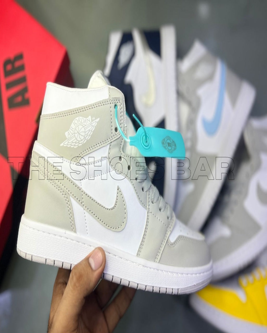 Nike Air Jordan 1 High - White & Grey – The Shoes Bar