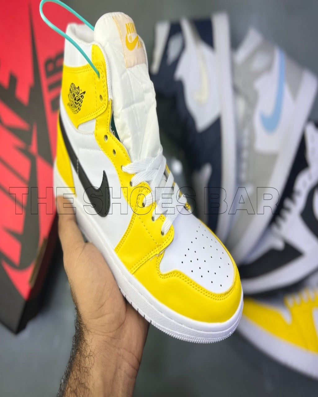 Jordan 1 yellow and black high hotsell