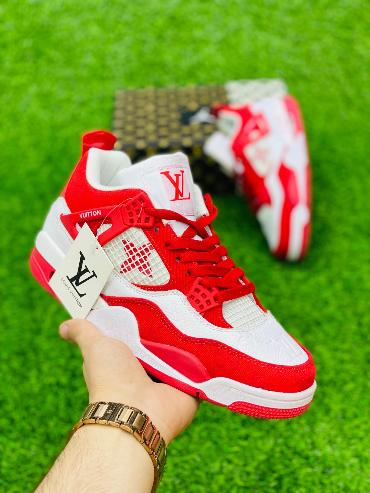 Nike Air Jordan Retro 4 Louis Vuitton - White & Red