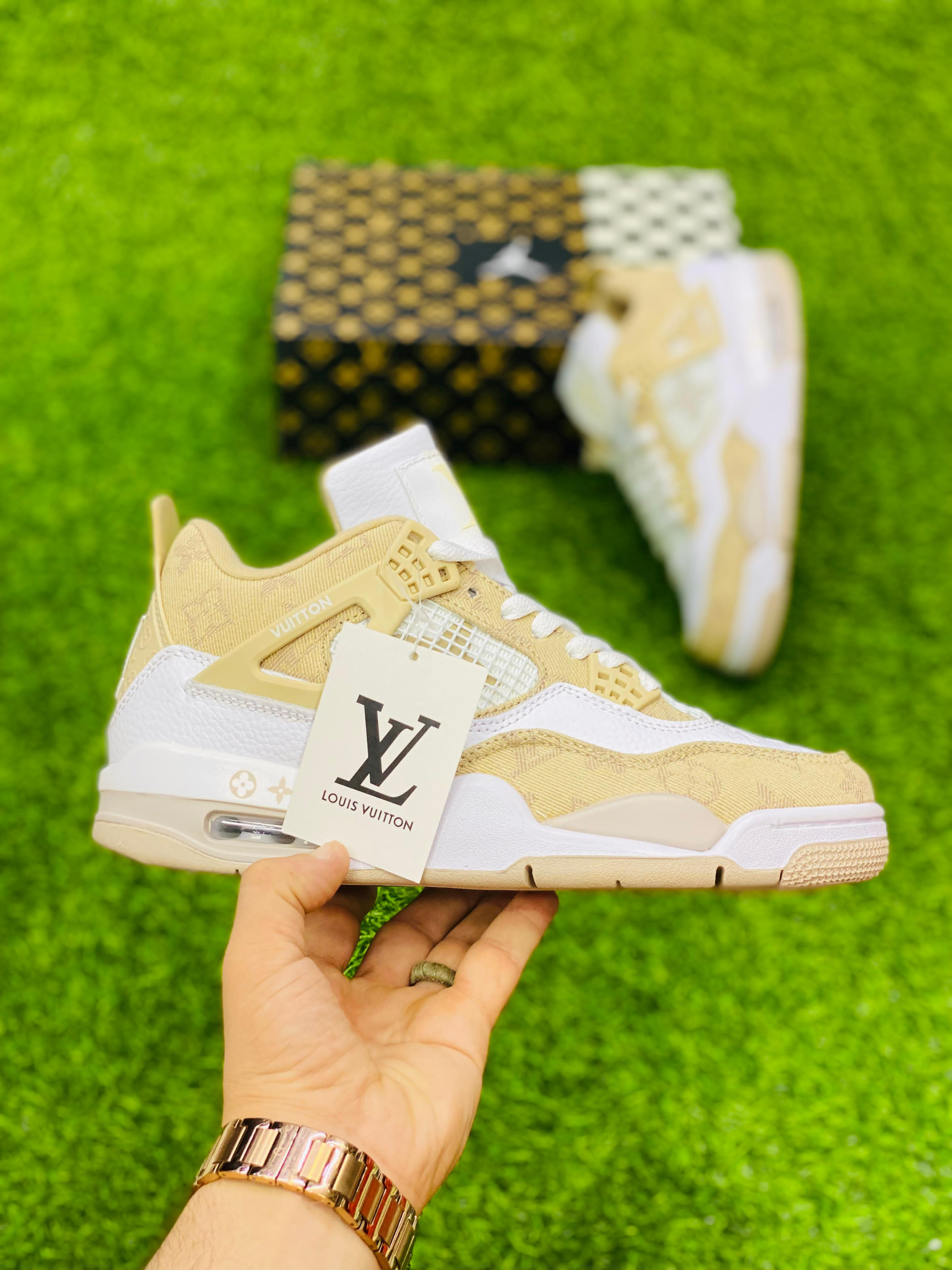 Nike Air Jordan Retro 4 Louis Vuitton Cream The Shoes Bar