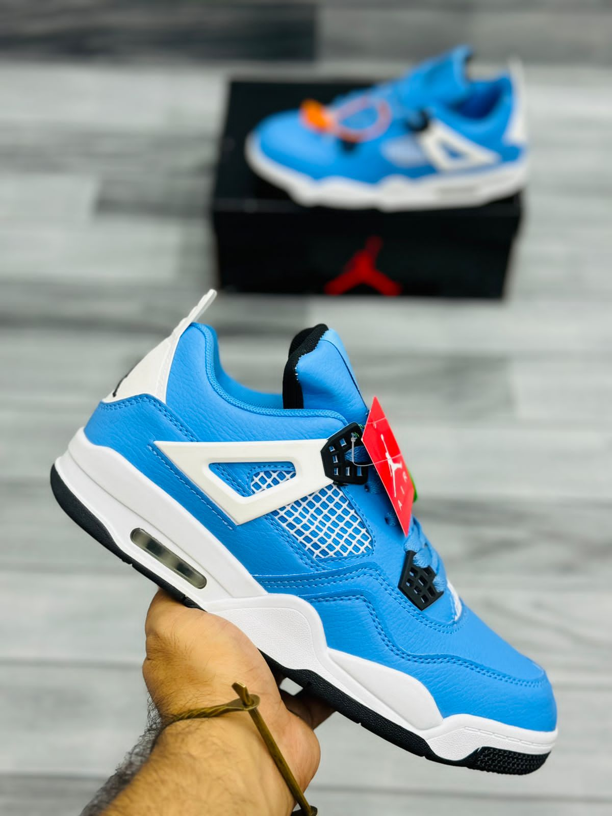 Nike Air Jordan 4 - blue  & White