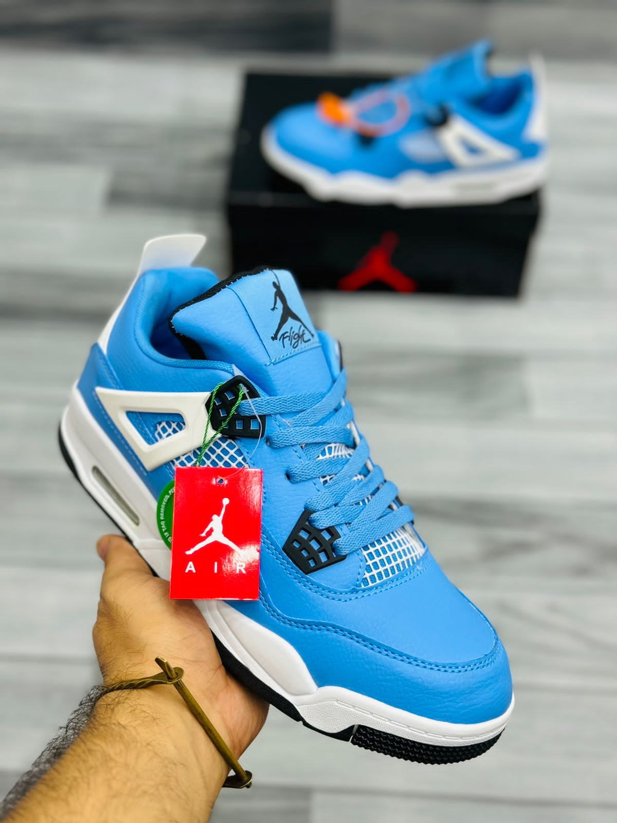 Nike Air Jordan 4 - blue  & White