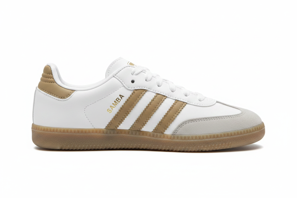 ADIDAS SAMBA OG WHITE / KHAAKI GUM (FEMALE)