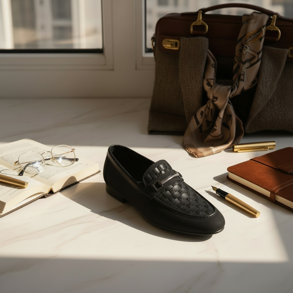 BLACK PATTERN LOAFER