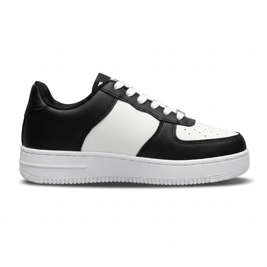 Black-and-white sneaker ka second-side view
