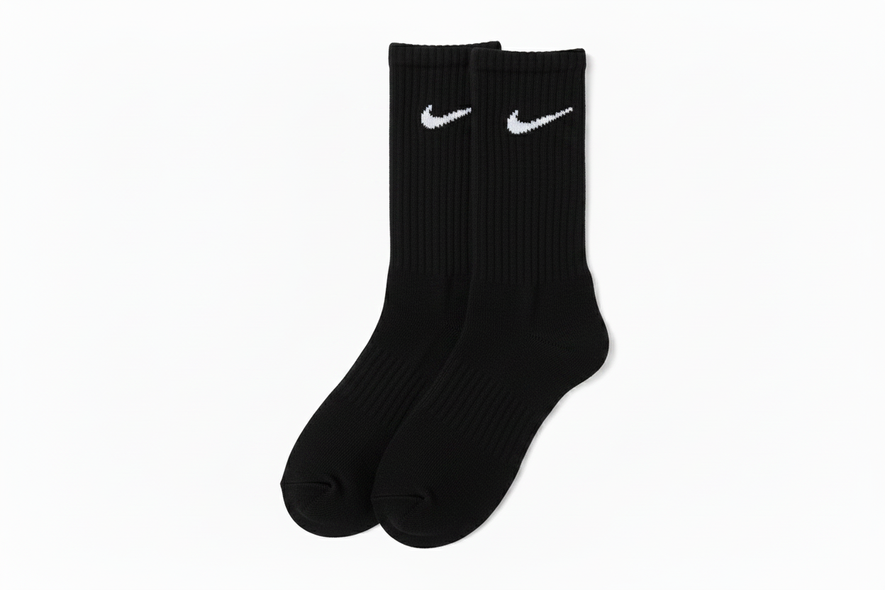 Black Nike Socks Pair White Logo