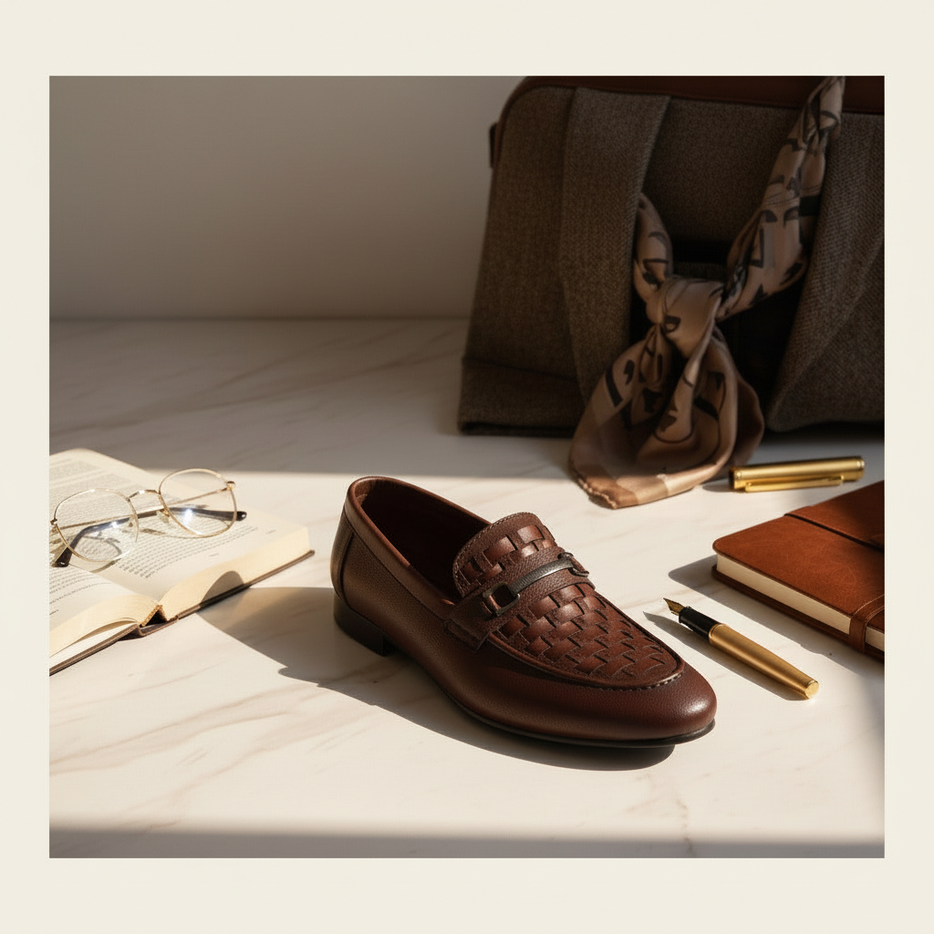 DARK BROWN  PATTERN LOAFER