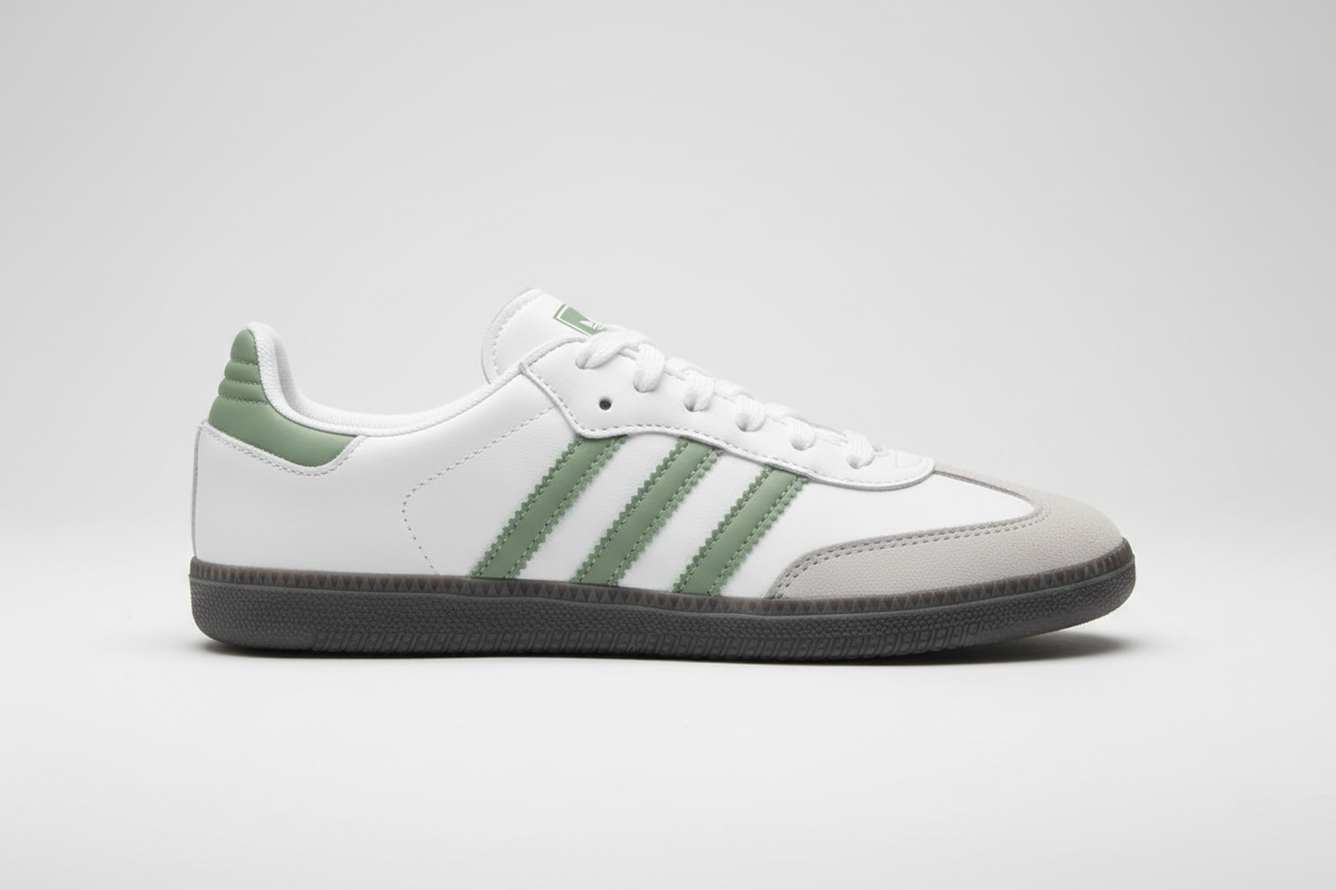 Adidas Samba White Sage Green sneaker side profile