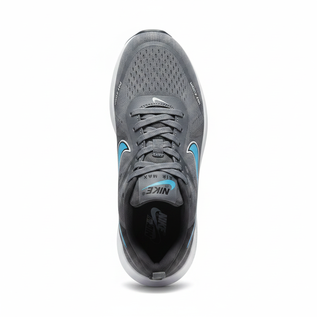 Nike Air Max Grey Blue Swoosh sneaker on white background