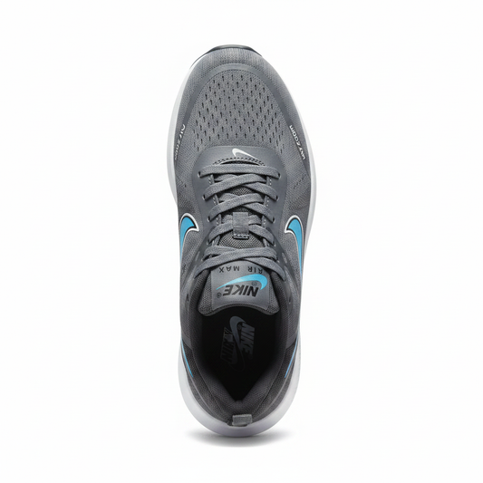 Nike Air Max Grey Blue Swoosh sneaker on white background