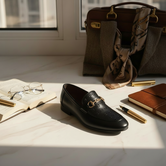 BLACK LEATHER LOAFER
